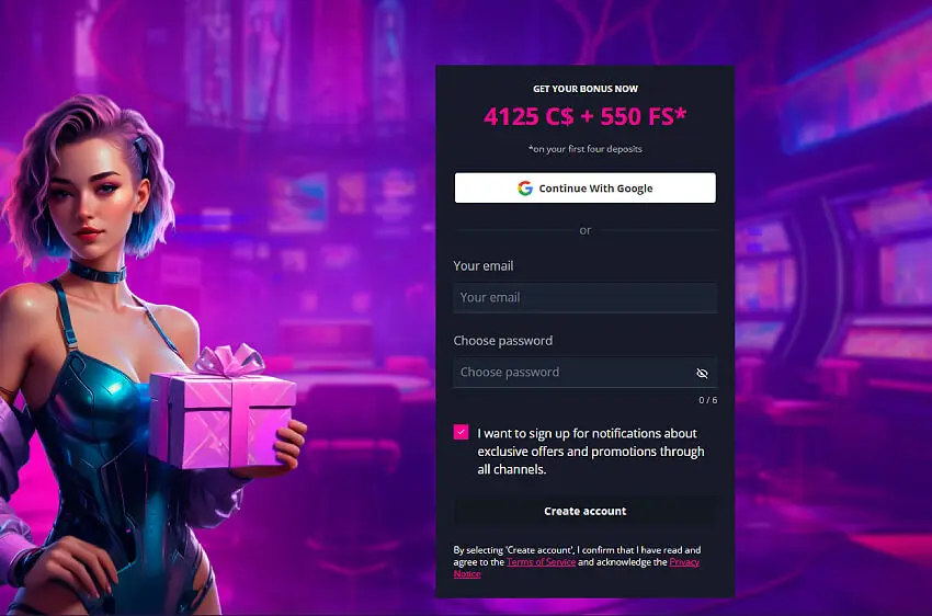 Rejestracja w Xon Bet Casino